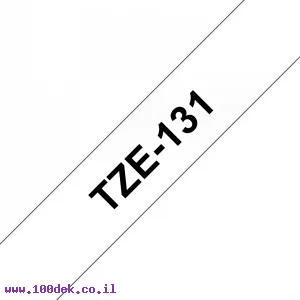 סרט סימון ברוחב 12 מ"מ Brother TZE-131 - שחור על רקע שקוף