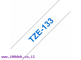 תמונה של מוצר סרט סימון ברוחב 12 מ"מ Brother TZE-133 - כחול על רקע שקוף