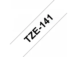 תמונה של מוצר סרט סימון ברוחב 18 מ"מ Brother TZE-141 - שחור על רקע שקוף
