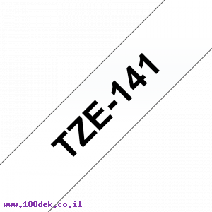 סרט סימון ברוחב 18 מ"מ Brother TZE-141 - שחור על רקע שקוף