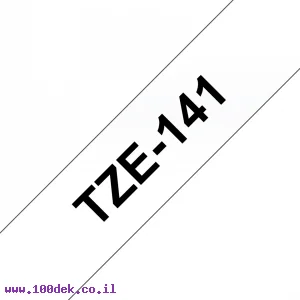 סרט סימון ברוחב 18 מ"מ Brother TZE-141 - שחור על רקע שקוף