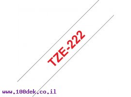 תמונה של מוצר סרט סימון ברוחב 9 מ"מ Brother TZE-222 - אדום על רקע לבן