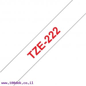סרט סימון ברוחב 9 מ"מ Brother TZE-222 - אדום על רקע לבן