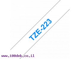 תמונה של מוצר סרט סימון ברוחב 9 מ"מ Brother TZE-223 - כחול על רקע לבן