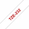 סרט סימון ברוחב 12 מ"מ Brother TZE-232 - אדום על רקע לבן