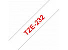 תמונה של מוצר סרט סימון ברוחב 12 מ"מ Brother TZE-232 - אדום על רקע לבן