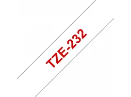תמונה של מוצר סרט סימון ברוחב 12 מ"מ Brother TZE-232 - אדום על רקע לבן