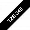 סרט סימון ברוחב 18 מ"מ Brother TZE-345 - לבן על רקע שחור