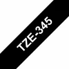 סרט סימון ברוחב 18 מ"מ Brother TZE-345 - לבן על רקע שחור