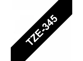 תמונה של מוצר סרט סימון ברוחב 18 מ"מ Brother TZE-345 - לבן על רקע שחור