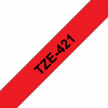סרט סימון ברוחב 9 מ"מ Brother TZE-421 - שחור על רקע אדום
