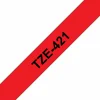 סרט סימון ברוחב 9 מ"מ Brother TZE-421 - שחור על רקע אדום