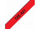 תמונה של מוצר סרט סימון ברוחב 9 מ"מ Brother TZE-421 - שחור על רקע אדום