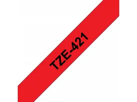 תמונה של מוצר סרט סימון ברוחב 9 מ"מ Brother TZE-421 - שחור על רקע אדום