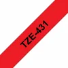 סרט סימון ברוחב 12 מ"מ Brother TZE-431 - שחור על רקע אדום
