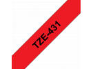 תמונה של מוצר סרט סימון ברוחב 12 מ"מ Brother TZE-431 - שחור על רקע אדום