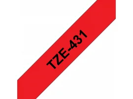 תמונה של מוצר סרט סימון ברוחב 12 מ"מ Brother TZE-431 - שחור על רקע אדום