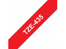 תמונה של מוצר סרט סימון ברוחב 12 מ"מ Brother TZE-435 - לבן על רקע אדום
