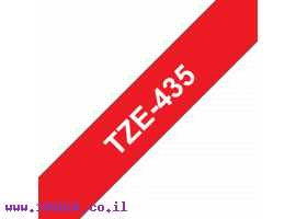 תמונה של מוצר סרט סימון ברוחב 12 מ"מ Brother TZE-435 - לבן על רקע אדום