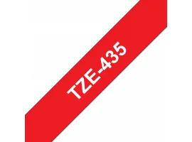 תמונה של מוצר סרט סימון ברוחב 12 מ"מ Brother TZE-435 - לבן על רקע אדום