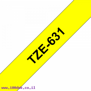 סרט סימון ברוחב 12 מ"מ Brother TZE-631 - שחור על רקע צהוב