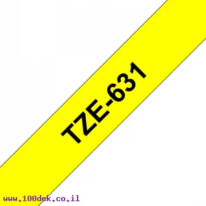 סרט סימון ברוחב 12 מ"מ Brother TZE-631 - שחור על רקע צהוב