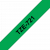 סרט סימון ברוחב 9 מ"מ Brother TZE-721 - שחור על רקע ירוק