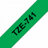 סרט סימון ברוחב 18 מ"מ Brother TZE-741 - שחור על רקע ירוק