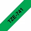 סרט סימון ברוחב 18 מ"מ Brother TZE-741 - שחור על רקע ירוק