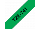 תמונה של מוצר סרט סימון ברוחב 18 מ"מ Brother TZE-741 - שחור על רקע ירוק