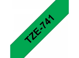 תמונה של מוצר סרט סימון ברוחב 18 מ"מ Brother TZE-741 - שחור על רקע ירוק