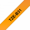 סרט סימון ברוחב 12 מ"מ Brother TZE-B31 - שחור על רקע כתום זוהר