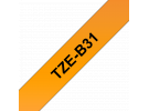 תמונה של מוצר סרט סימון ברוחב 12 מ"מ Brother TZE-B31 - שחור על רקע כתום זוהר