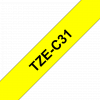 סרט סימון ברוחב 12 מ"מ Brother TZE-C31 - שחור על רקע צהוב זוהר