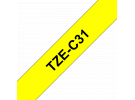 תמונה של מוצר סרט סימון ברוחב 12 מ"מ Brother TZE-C31 - שחור על רקע צהוב זוהר