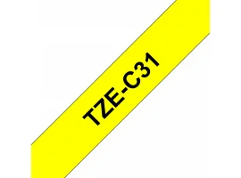 תמונה של מוצר סרט סימון ברוחב 12 מ"מ Brother TZE-C31 - שחור על רקע צהוב זוהר