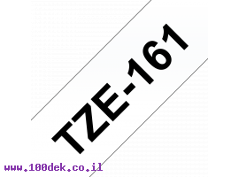 תמונה של מוצר סרט סימון ברוחב 36 מ"מ Brother TZE-161 - שחור על רקע שקוף