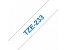 תמונה של מוצר סרט סימון ברוחב 12 מ"מ Brother TZE-233 - כחול על רקע לבן
