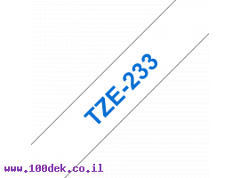 תמונה של מוצר סרט סימון ברוחב 12 מ"מ Brother TZE-233 - כחול על רקע לבן