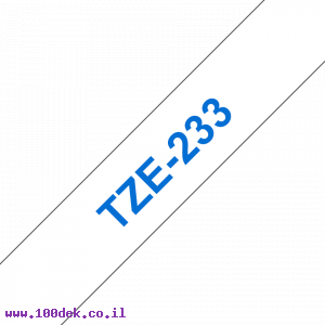 סרט סימון ברוחב 12 מ"מ Brother TZE-233 - כחול על רקע לבן