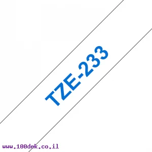 סרט סימון ברוחב 12 מ"מ Brother TZE-233 - כחול על רקע לבן