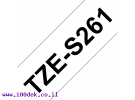 תמונה של מוצר סרט סימון ברוחב 36 מ"מ Brother TZE-S261 - שחור על רקע לבן