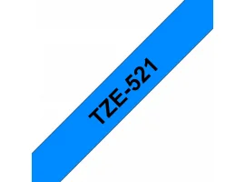 תמונה של מוצר סרט סימון ברוחב 9 מ"מ Brother TZE-521 - שחור על רקע כחול