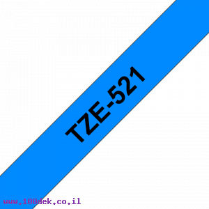 סרט סימון ברוחב 9 מ"מ Brother TZE-521 - שחור על רקע כחול