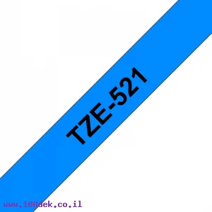 סרט סימון ברוחב 9 מ"מ Brother TZE-521 - שחור על רקע כחול