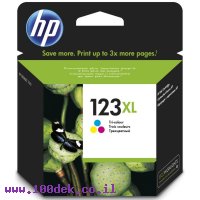דיו למדפסת HP F6V18AE/123XL צבעוני - מקורי