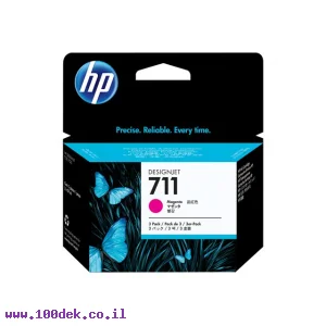 מילוי דיו מקורי HP 711 CZ135A מג'נטה - שלישיה