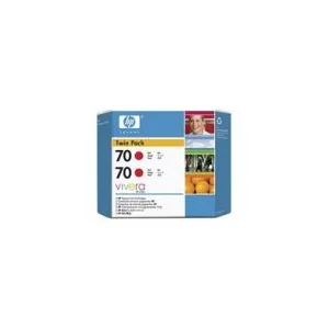 מילוי דיו מקורי HP 70 CB347A אדום - זוג