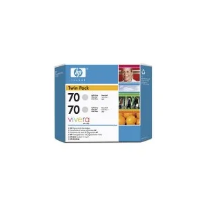 מילוי דיו מקורי HP 70 CB342A אפור לייט - זוג