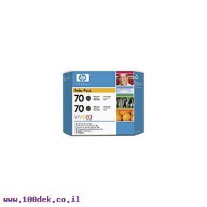 מילוי דיו מקורי HP 70 CB339A שחור מט - זוג